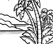 Coloriage Dessin de Palmiers magnifique
