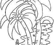 Coloriage Deux palmiers PS