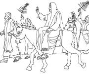 Coloriage Dimanche des Rameaux palmier