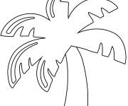 Coloriage Emoji arbre Palmier