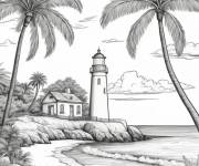 Coloriage Illustration de deux longs almiers sur la falaise
