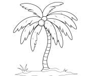 Coloriage Illustration de palmier avec un fond vectoriel