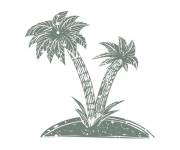Coloriage illustration de palmier pendant l'&eacute;t&eacute; et de la plage