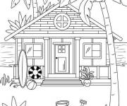Coloriage Le meilleur arbre pour d&eacute;corer la maison est le palmier
