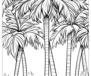 Coloriage Oasis des arbres de palmiers en ligne