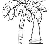 Coloriage Palmier avec une balan&ccedil;oire gratuit &agrave; imprimer