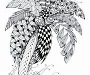 Coloriage Palmier avec une d&eacute;coration complexe pour adulte