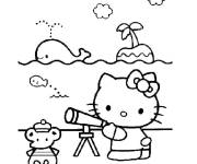 Coloriage Palmier  Hello Kitty