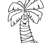 Coloriage Palmier rigolo de cartoon