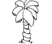 Coloriage Palmier tropical facile