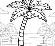 Coloriage Palmier tropical hd
