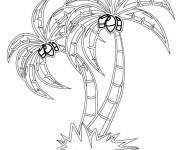 Coloriage Palmiers avec cocotiers style magique