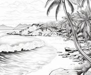 Coloriage Palmiers tropicaux adorables