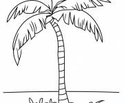 Coloriage Paysage de palmier sur une plage tropicale pdf