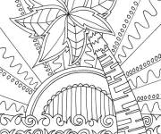 Coloriage Plage et palmier pour adulte