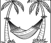 Coloriage Se reposer sous les palmiers