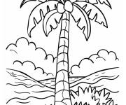 Coloriage Un palmier avec cocotiers pour cmp
