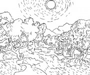 Coloriage et dessins gratuit Champs et les arbres à imprimer