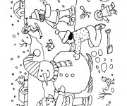 Coloriage et dessins gratuit Hiver en couleur à imprimer