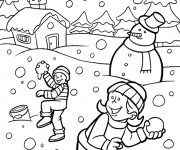 Coloriage Hiver enneigé