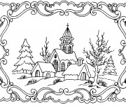 Coloriage Paysage Neige