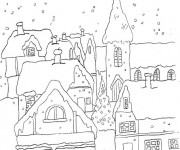 Coloriage Paysage Neige 11