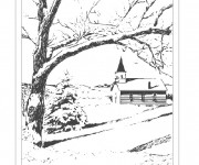 Coloriage Paysage Neige 16
