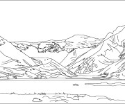 Coloriage Paysage Neige 19