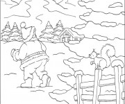 Coloriage Paysage Neige 20