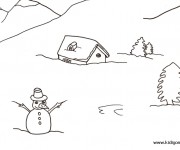 Coloriage Paysage Neige 28
