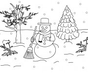 Coloriage Paysage Neige 31
