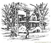 Coloriage Paysage Neige 32