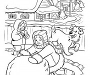 Coloriage Paysage Neige 37