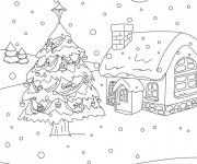 Coloriage Paysage Neige 43