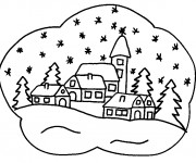 Coloriage Paysage Neige 6