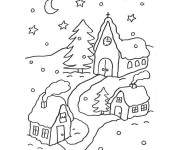 Coloriage et dessins gratuit Village neigeux à imprimer
