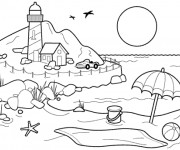 Coloriage La Plage en été