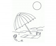 Coloriage Parasole sur la plage