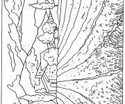 Coloriage Paysage de Champs
