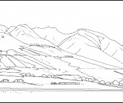 Coloriage Paysage de Montagne couleur