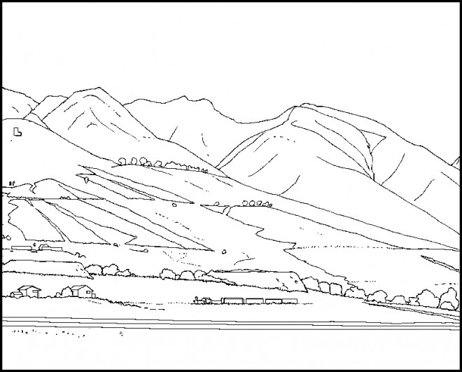 Download Coloriage Paysage de Montagne couleur dessin gratuit à imprimer