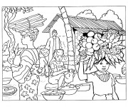 Coloriage et dessins gratuit Paysage en Afrique à imprimer