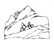 Coloriage Paysage Montagne