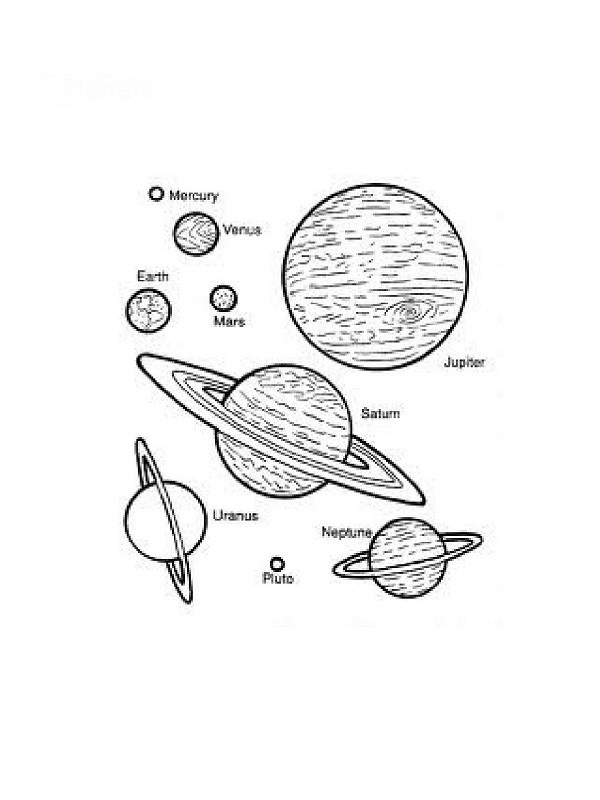 Coloriage et dessins gratuits Les Planètes de notre système à imprimer