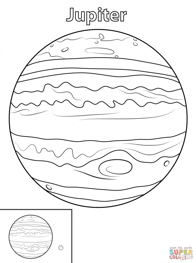 Coloriage Planète Jupiter immense dessin gratuit à imprimer