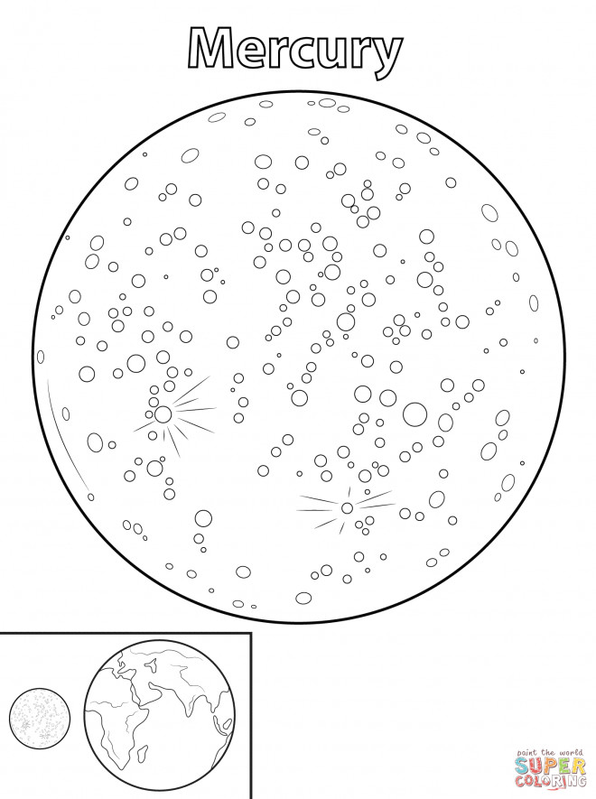 Coloriage et dessins gratuits Planète Mercure stylisé à imprimer