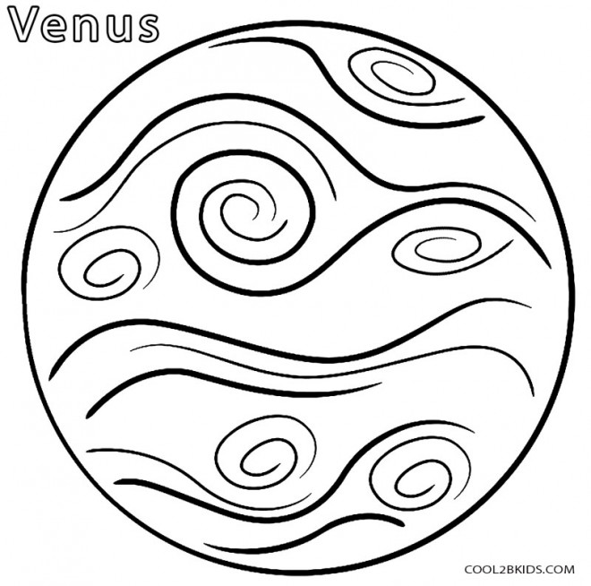Coloriage et dessins gratuits Planète Venus vecteur à imprimer