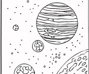 Coloriage Planètes dans l'espace