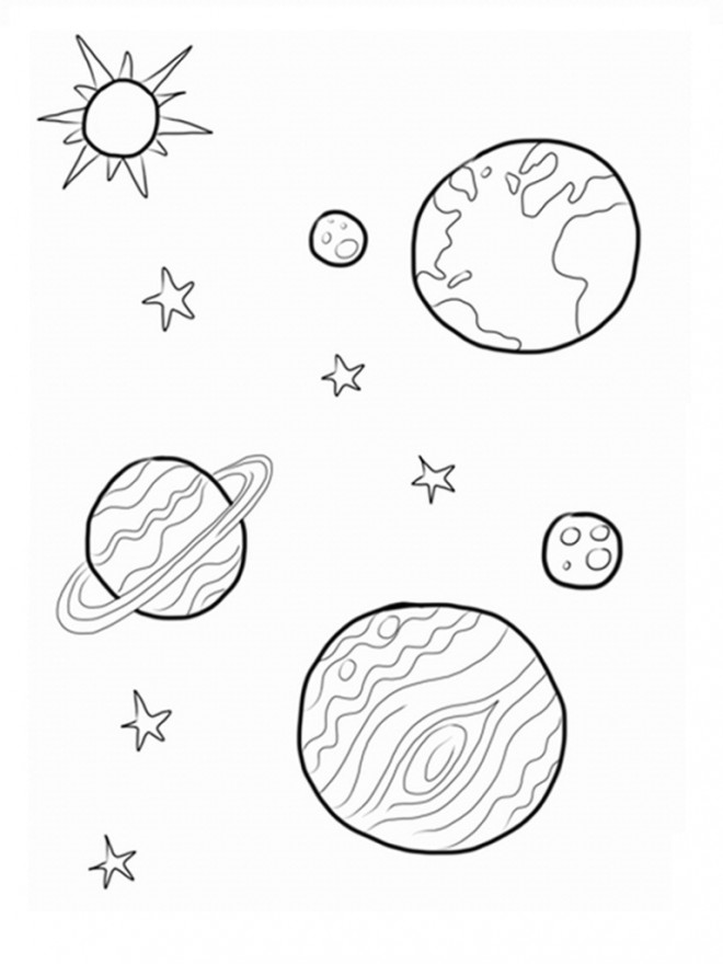 Coloriage et dessins gratuits Planètes et Étoiles à imprimer