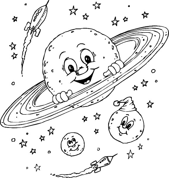 Coloriage Planetes Et Fusil Dessin Gratuit A Imprimer